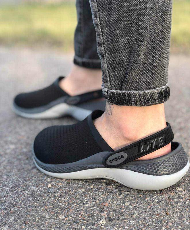 360 Crocs Literide Clogs (Black/Slate Grey)