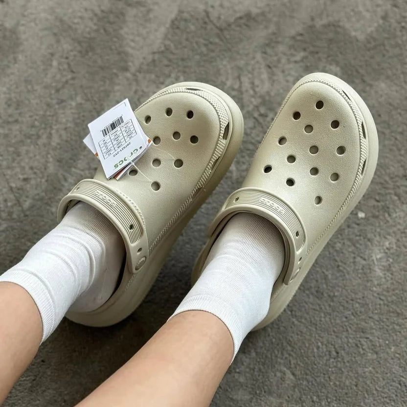 Crocs Classic Crush Clogs (Bone)
