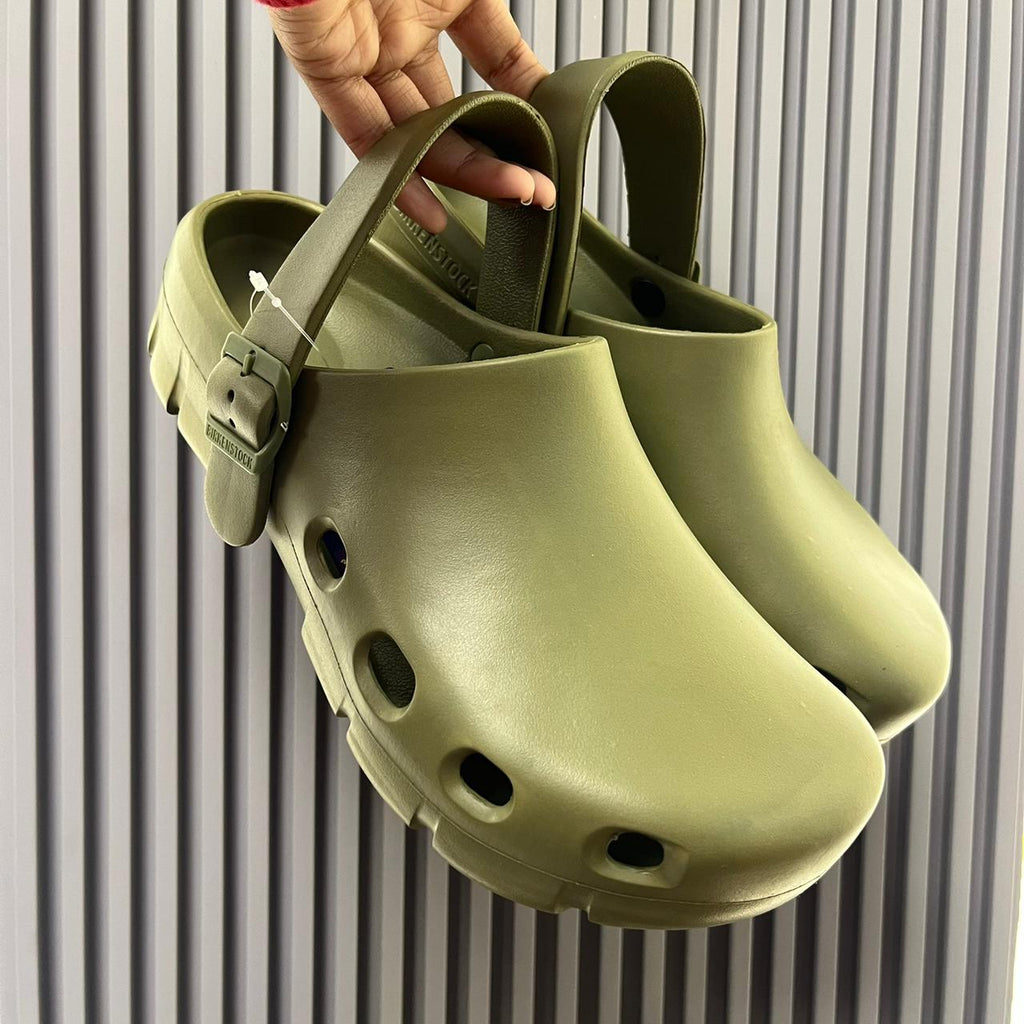 Birkenstock Birken Flow Clogs (Khaki)